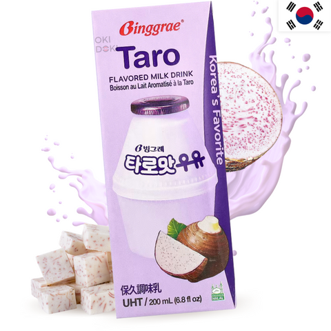 BINGGRAE Bebida Leche Coreano Sabor Taro 200ml