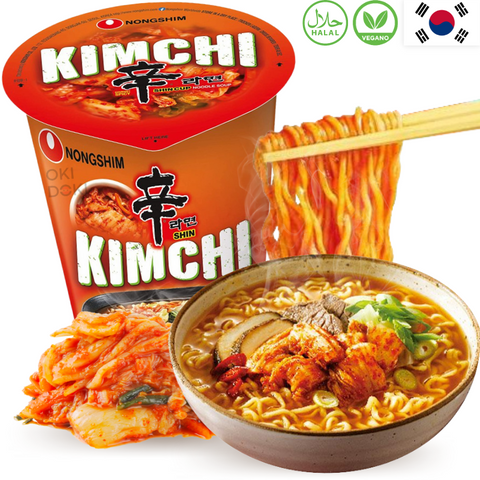 Nongshim Cup Shin Ramyun Ramen Coreano Sabor Kimchi (Vegano, Halal) 75g