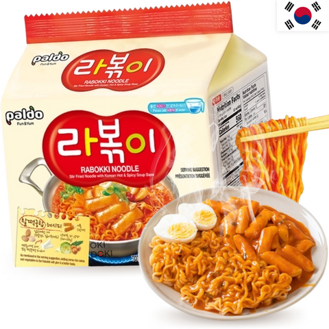 Paldo Ramen Rabokki Sweet and Spicy Flavor (Halal) 145g x 4pks