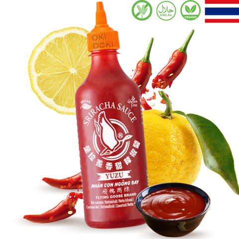 Flying Goose Sriracha Salsa Picante de Yuzu (Halal, Vegano, Sin Gluten) 455ml