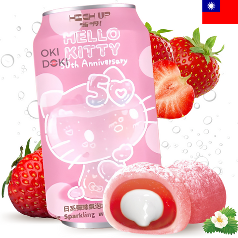 High Up Hello Kitty Soda Ramune Sabor Fresa Mochi Daifuku 330ml