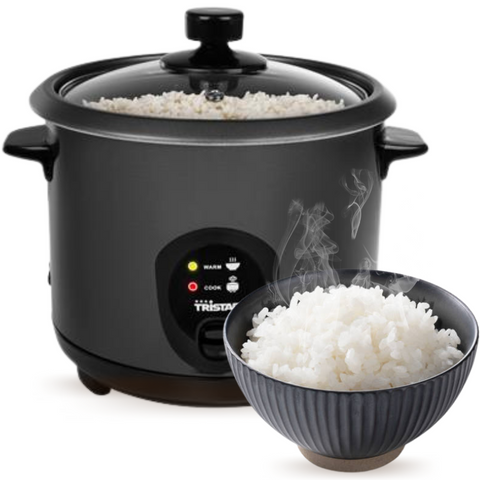 Tristar Cocinero de Arroz Negro Inox 1.5L