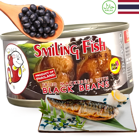 Cavala frita com feijão preto 120g