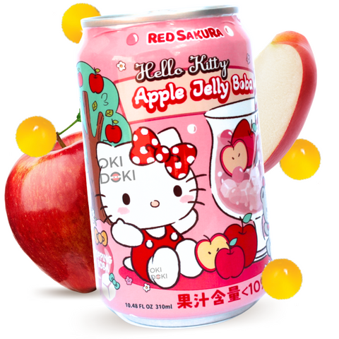 Red Sakura Hello Kitty Bubble Tea de Manzana con Bolitas de Gelatinas 310ml