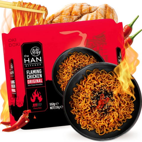 The Han Kitchen Fideos Pollo Al Fuego Original (Sin Carne) 138g x 4pk