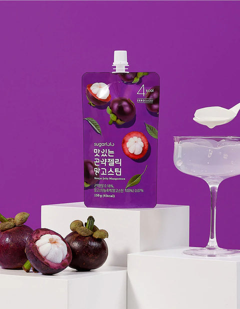 Sugarlolo Bebida de Gelatina Konjac Sabor Mangostán (Vegano, Halal, Sin Azúcar) 150g