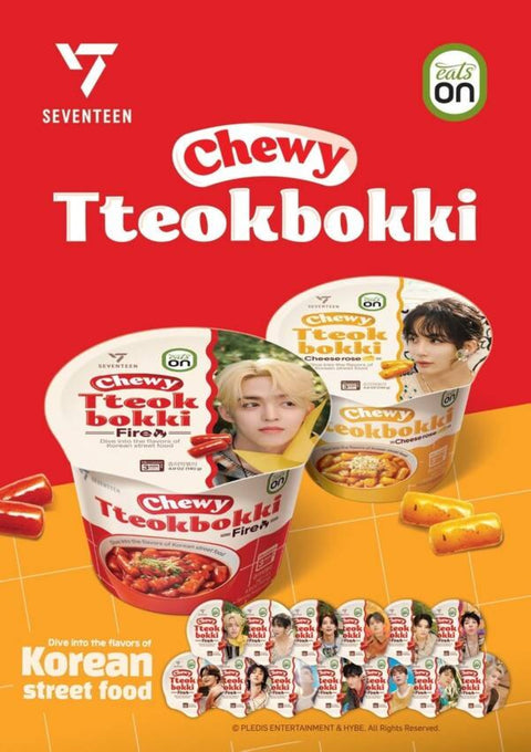 HY Eats On Seventeen Tteokbokki Chewy Sabor Queso Rose (Microondas 3 Mins) 140g