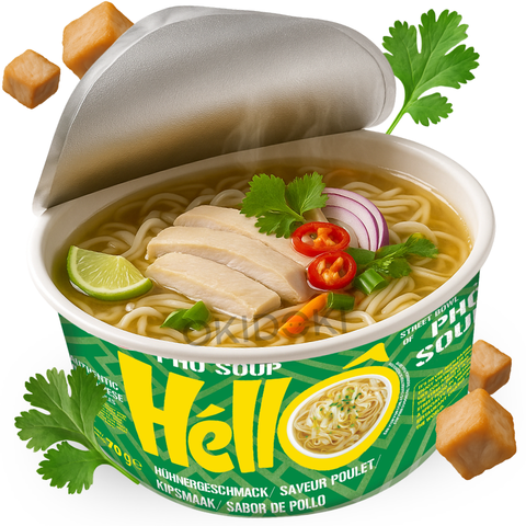 Acecook Hello Bowl Pho Ga Fideos de Arroz Sabor Pollo 70g