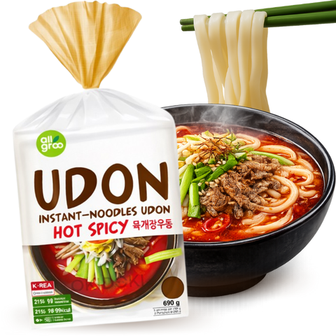 Allgroo Fideos Udon Sabor Picante (230g x 3 Raciones) 690g