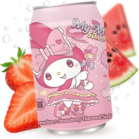 Amandier Refresco Soda Sabor Sandía y Fresa (Sanrio Kuromi / Cinnamoroll) 330ml