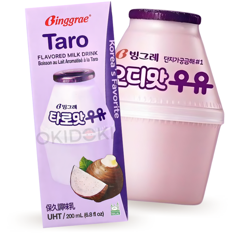 BINGGRAE Bebida Leche Coreano Sabor Taro (Halal) 200ml
