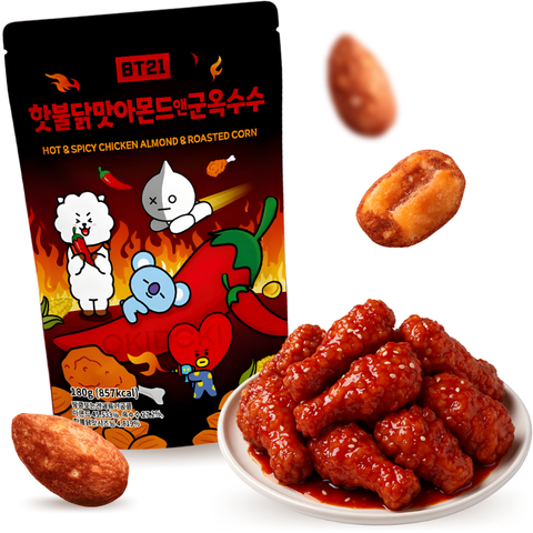 BT21 Almonds Spicy Chicken Flavor and Toasted Corn 30g