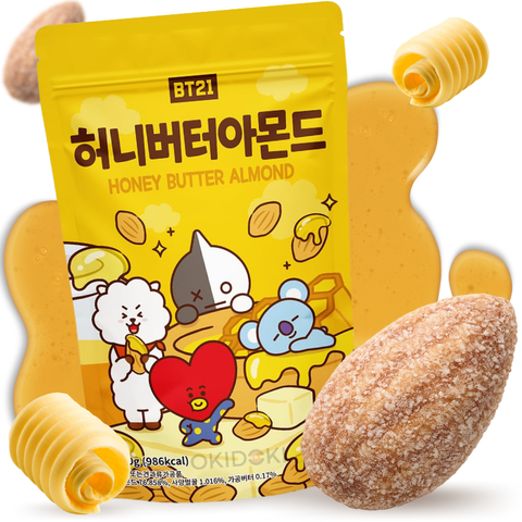 BT21 Aperitivo Almendra Sabor Mantequilla y Miel 180g
