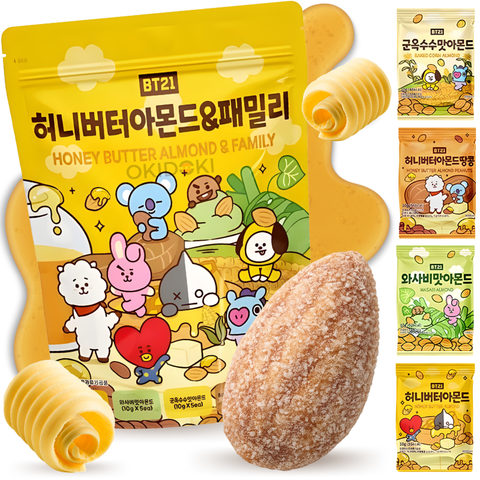 BT21 Aperitivo Almendras Sabores Mixtos (25 packs) Amarillo 250g