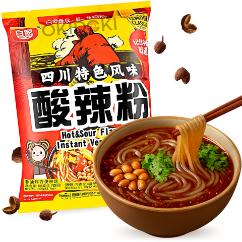 Noodles instantâneos BaiJia sabor picante e ácido (Halal) 105g