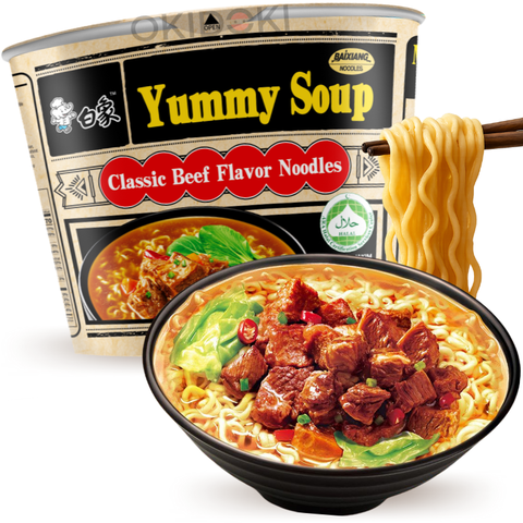 BaiXiang Bowl Fideos con Sopa de Ternera 105g