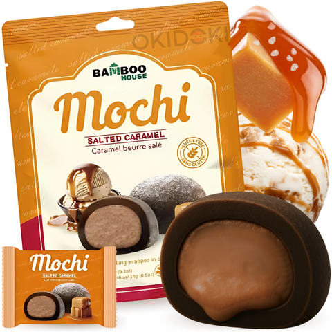 Bamboo House Mochi de Caramelo Salado (Sin Gluten, Lacto Vegetariano) 180g 12pcs