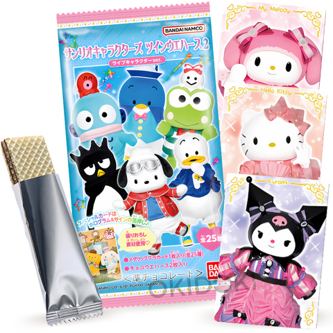 Bandai Sanrio Live Characters Galleta Twin Wafer con Tarjeta 13g