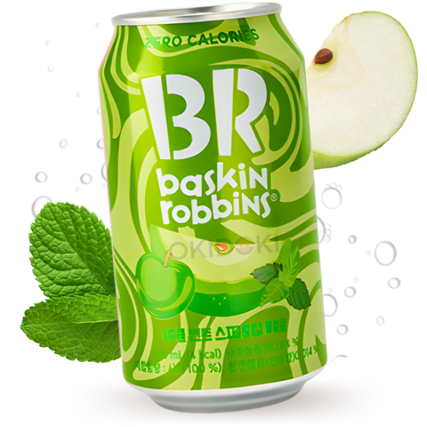 Baskin Robins Zero Refresco Espumoso Sabor Manzana y Menta (Sin Azúcar) 350ml