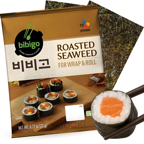 CJ Bibigo Algas Nori Para Kimbap y Sushi (Sin Gluten, Halal) 10 Hojas 20g