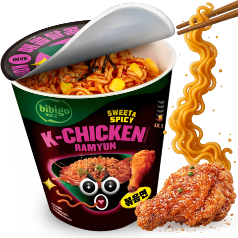 CJ Bibigo Ramen Korean Fried Chicken Flavor Sweet and Spicy 97.5g