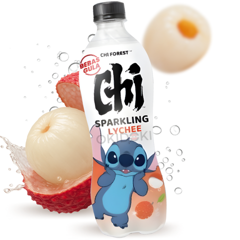 Chi Forest Lilo & Stitch Refresco Espumoso Sabor Lichi (Sin Azúcar, Halal) 480ml