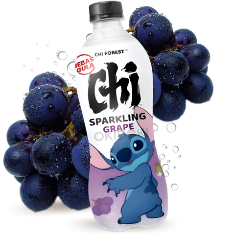 Chi Forest Lilo & Stitch Refresco Espumoso Sabor Uva (Sin Azúcar, Halal) 480ml