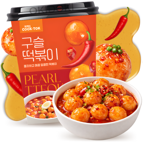 Cook Tok Cup Tteokbokki Tipo Bolitas Sabor Dulce y Picante 108g