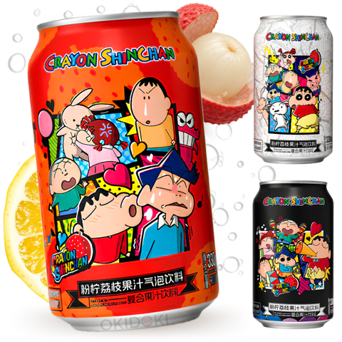 Crayon Shin-Chan Bebida Gaseosa de Limón y Lichi (Diseño Aleatorio) 330ml