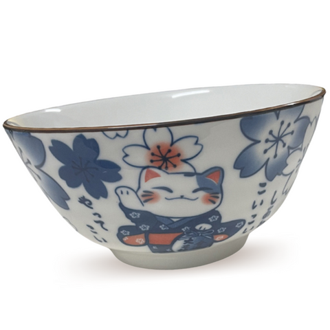 Ceramic Bowl (Lucky Cat A) 14.5cm