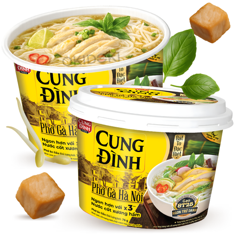Cung Đình Bowl Fideos de Arroz sabor Pollo (Phở Gà Hà Nội) 80g