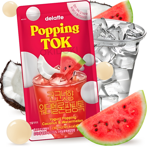 Delaffe Bebida Ice Cup sabor Sandía y Coco con Popping Boba 230ml