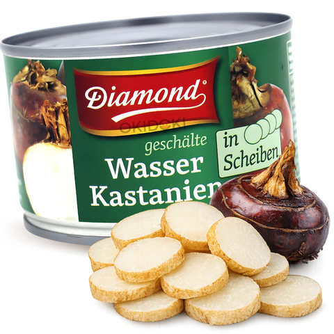 Diamantvormig gesneden waterkastanjes 227 g