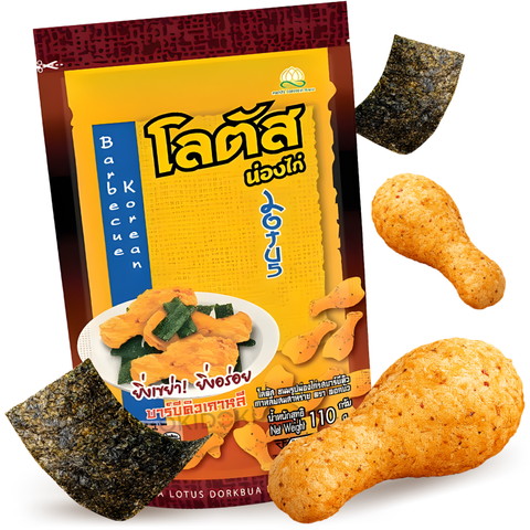 Dorkbua Snack de Pollo Frito Sabor Alga y BBQ Coreana 110g