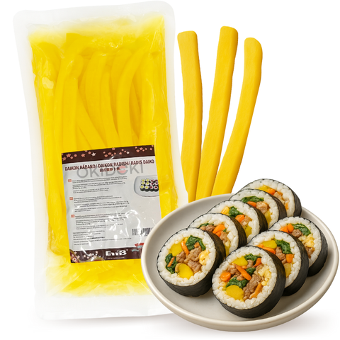 EMB Nabo Rábano Encurtido en Tiras (Takuan / Danmuji para Gimbap / Sushi) 500g