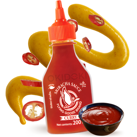Molho Sriracha com sabor a caril Flying Goose (vegan, halal) 200ml