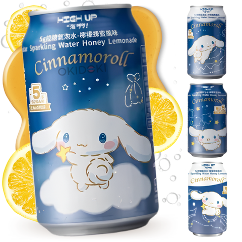 High Up Cinnamoroll Soda Sabor Miel y Limón (Baja en Azúcar, Diseño Aleatorio)  330ml