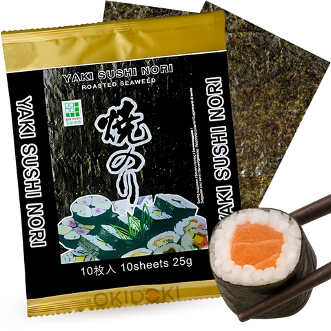 JHFoods Alga Nori Tostado para Sushi / Gimbap (Gold) 10 Hojas 25g