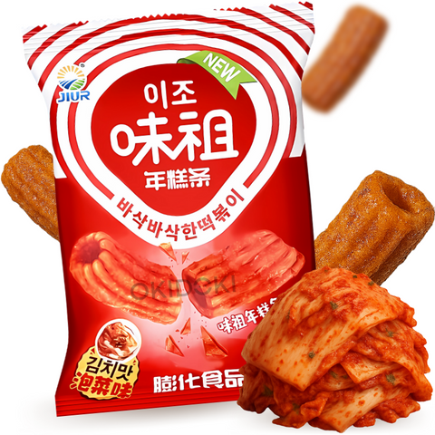 Jiuri Snack Tteokbokki Crujiente Sabor Kimchi 90g