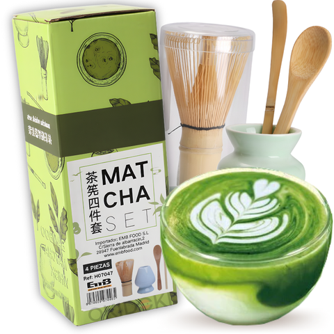Juego Tradicional de Té Matcha (Set de 4 Piezas)