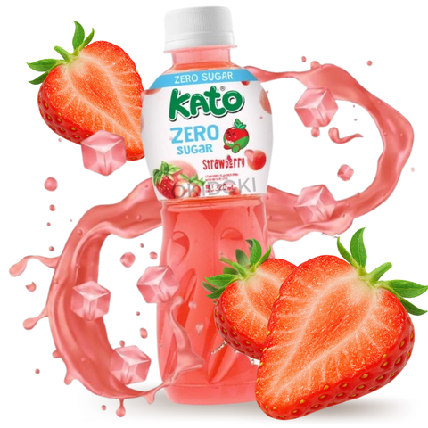 Kato Bebida Sabor Fresa con Nata de Coco (Sin Azúcar) (Halal) 320ml
