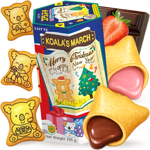 Koala’s March Galletas Sabor (Choco x 5 y Fresa x 5) Edición Navidad y Año Nuevo 195g