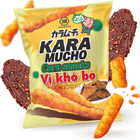 Koikeya Karamucho Corn Snack Beef Jerky Flavor (Vị khô bò) 57g