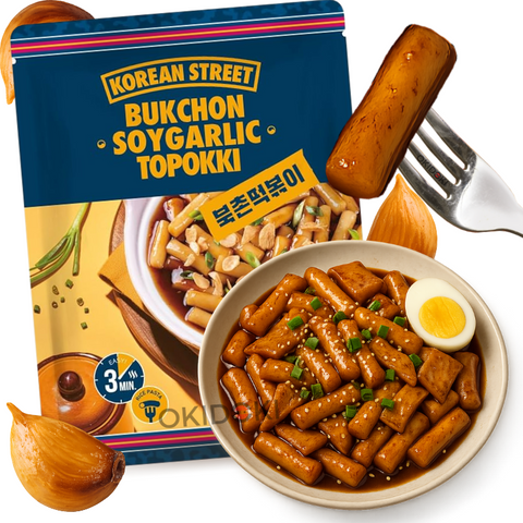 Korean Street Bukchon Tteokbokki Sabor Salsa Soja y Ajo (3 Min.) 163g