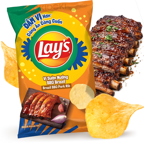 Lay's Potato Chips Brazilian BBQ Pork Rib Flavor 90g | OKIDOKI Asian Market