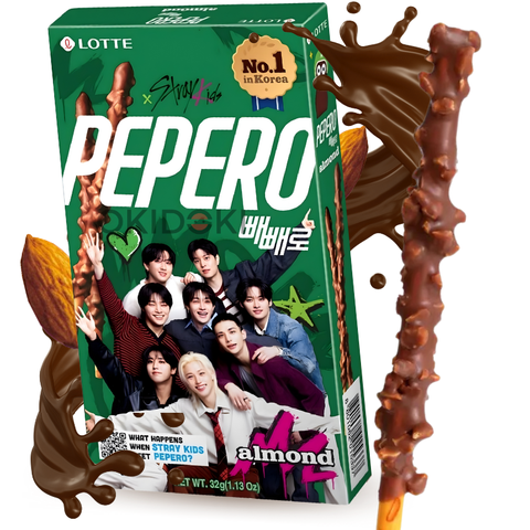 Lotte Pepero Stray Kids Almendra (Halal) 32g