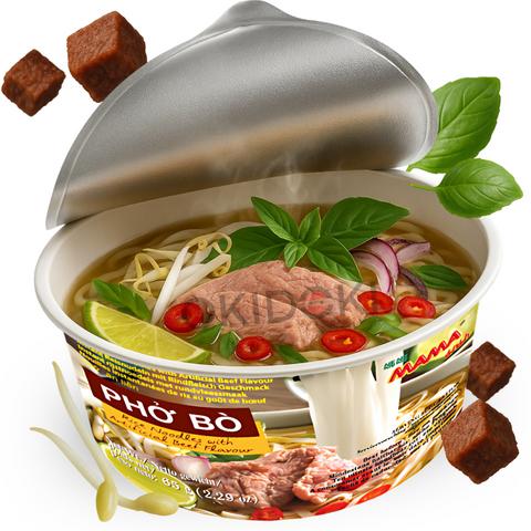 Mama Bowl Pho Bo Fideos de Arroz Vermicelli Sabor Ternera 65g