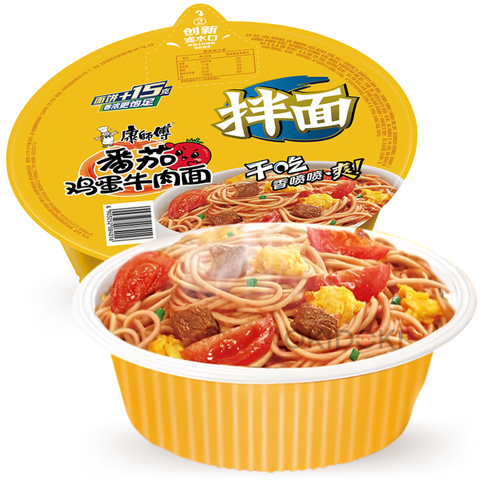 Master Kong Bowl Fideos Estilo Wok Sabor Tomate, Huevo y Ternera 150g