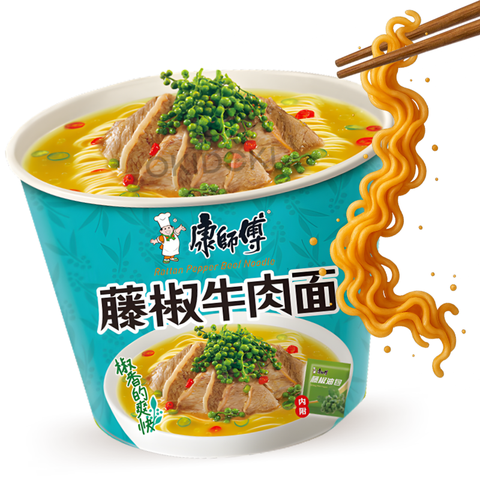 Master Kong Bowl Fideos Sabor Ternera y Pimienta Sichuan 108g