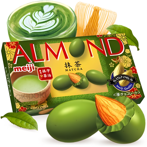 Meiji Chocolate con Almendras Sabor Matcha 67g